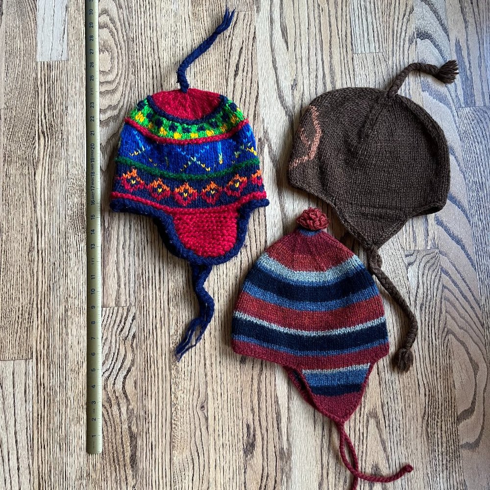 Three 100% Wool Hats